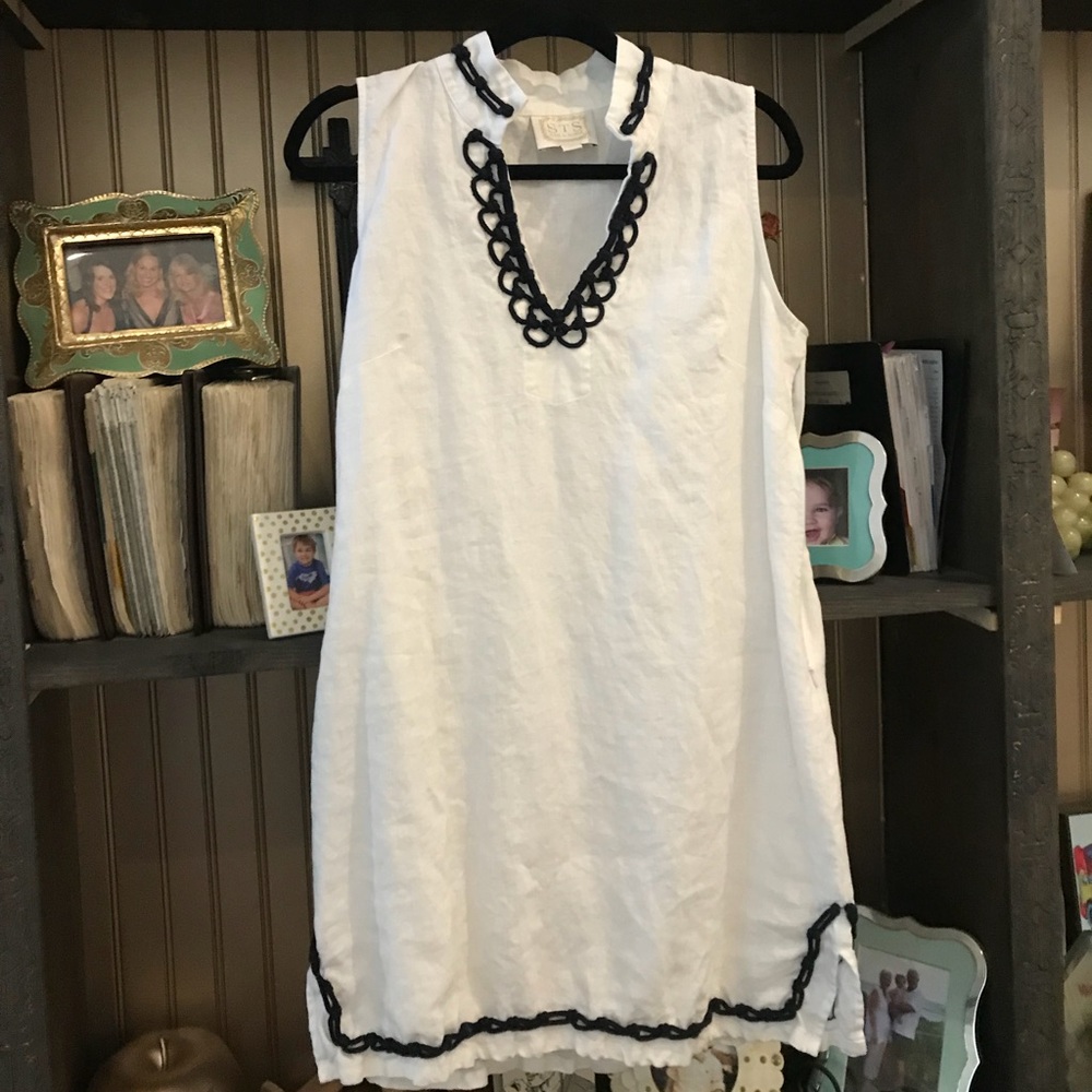 Sail to Sable white linen dress